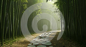 Serene Bamboo Forest Path