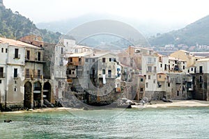 The serene beach at Cefalu, Sicily