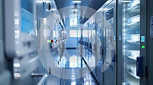 Serene Biobank Scene with Rows of Samples