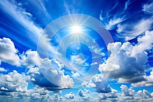 Blue sky with clouds photo