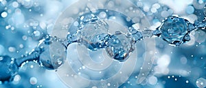 Serene Blue Water Molecule Symphony. Concept Marine Biology, Ocean Conservation, Water Chemistry,