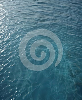 Serene blue water surface, gentle wave texture , image, visual