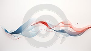 Serene Calligraphy: Blue And Red Wave Vector Illustrations photo
