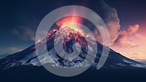 Serene And Calming Volcano: Photorealistic 8k Nature-inspired Imagery