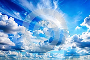 Sky-clouds white blue background photo