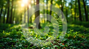Single Fern Leaf in Forest photo