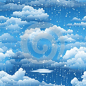 Serene Clouds and Rain Pattern Painting for Backgrounds and Creative Designs