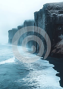 Serene Coastal Cliffs: An Abstract Perspective photo