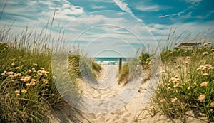 Coastal Tranquility: Sand Dunes on the Baltic Sea Coast in Summer