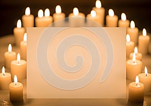 Warm Candlelight Frame with Blank Copy Space