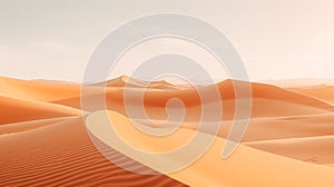 Serene Desert Landscape With Sand Dunes And Sun