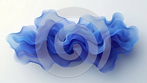 A serene digital artwork showcasing flowing abstract shapes in various shades of blue. The soft curves and fluid motion suggest a