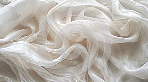Ethereal White Silk Texture with Gentle Folds photo