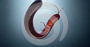 Serene Earthworm Underwater