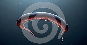 Serene Earthworm Underwater
