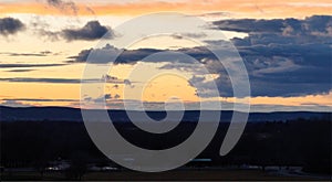 Serene February sunset over Emmett, Idaho