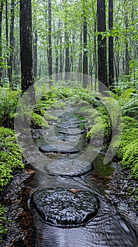 After rain, forest creek