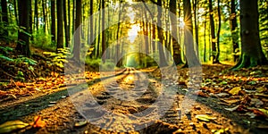 Serene Forest Trail Natures Footprints and Winding Pathways Reveal a Tranquil Wilderness Escape photo