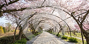 Cherry blossom garden path