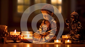 The Serene Glow of a Child Buddha