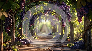 A Serene Grapevine Archway.AI generated image