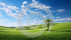 Tranquil Serenity: Capturing Nature\'s Organic Beauty In A Green Field photo