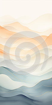 Serene Hill Artwork: Abstract Seascape Wallpaper Vector Illustration