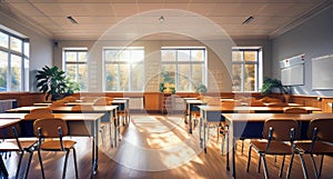 Interior of an Empty School Classroom