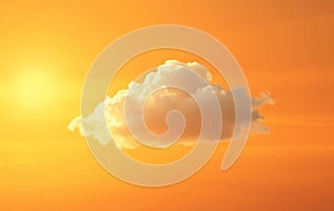 Single White Cloud in Orange Sky