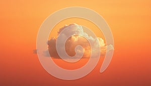 Single White Cloud in Orange Sky