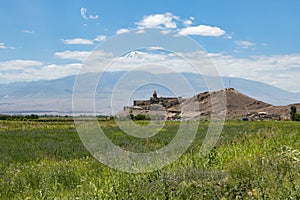 Serene Khor Virap Monastery Against the Backdrop of Mount Ararat