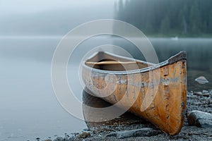 Serene Lakeside Canoe