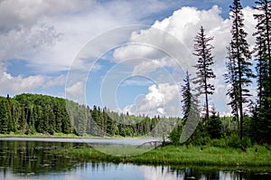 Placid lake scene in Manitoba photo