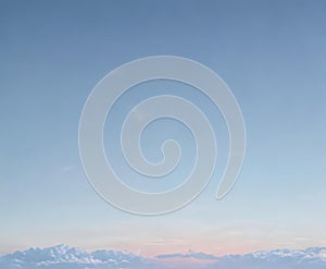 Serene light blue pastel sky gradient, smooth texture, horizon, serene, background