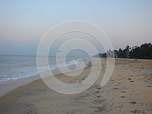 Serene Lonely Beach in Early Morning, Alappuzha, Kerala, India
