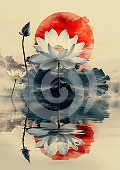 Lotus in the Radiant Sun photo
