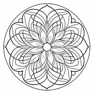 Serene Mandala Coloring Page Inspired By Eilif Peterssen photo
