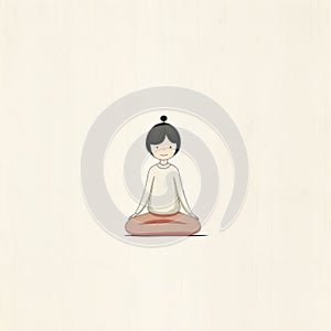 Serene Minimalism: Animated Yoga Girl By Chiho Aoshima