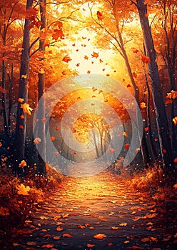 Autumn Grove in Minimalist Hues photo