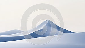 Serene Minimalist Landscape with Flowing Blue Hills ai generated