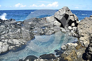 Serene Natural Pool on the Coast of Aruba