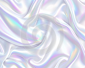 Silken waves of holographic light in a serene pastel dreamscape. AI generated