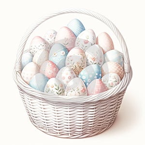 Serene Pastel Easter Eggs Delicately Adorned with Spring Motifs