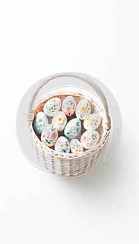 Serene Pastel Easter Eggs Delicately Adorned with Spring Motifs