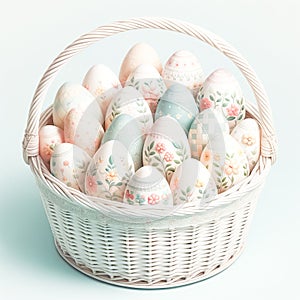 Serene Pastel Easter Eggs Delicately Adorned with Spring Motifs