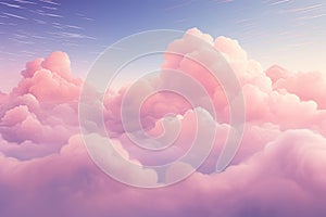 Serene Pink clouds pastel. Generate Ai