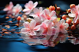 Serene pond adorned with floating flowers, outdoor session images