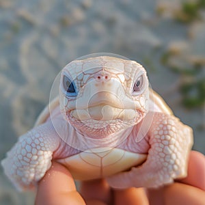 Wise and Serene: A Portrait of a Gentle Turtle photo