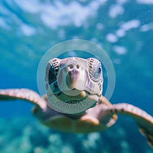 Wise and Serene: A Portrait of a Gentle Turtle photo