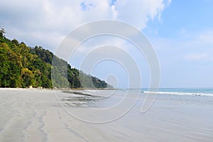 Serene and Pristine Beach with Green Hills - Radhanagar Beach, Havelock Island, Andaman Nicobar, India